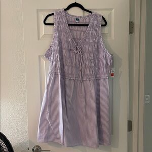 Old Navy Lavender Striped Sleeveless Dress